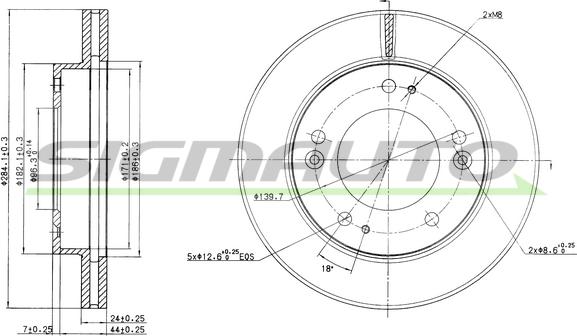 SIGMAUTO DBA993V - Brake Disc autospares.lv