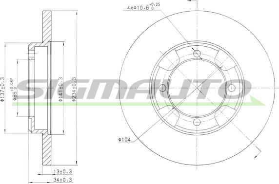 SIGMAUTO DBA947S - Brake Disc autospares.lv