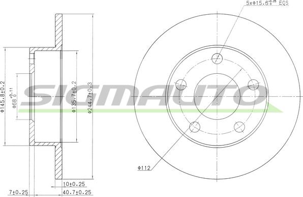 SIGMAUTO DBA952S - Brake Disc autospares.lv