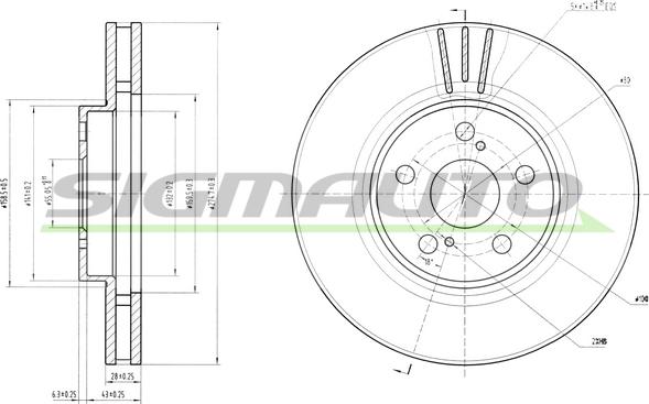 SIGMAUTO DBA957V - Brake Disc autospares.lv