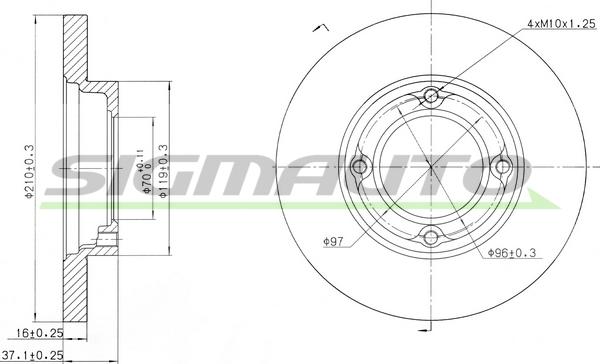 SIGMAUTO DBA968S - Brake Disc autospares.lv