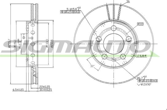 SIGMAUTO DBA927V - Brake Disc autospares.lv