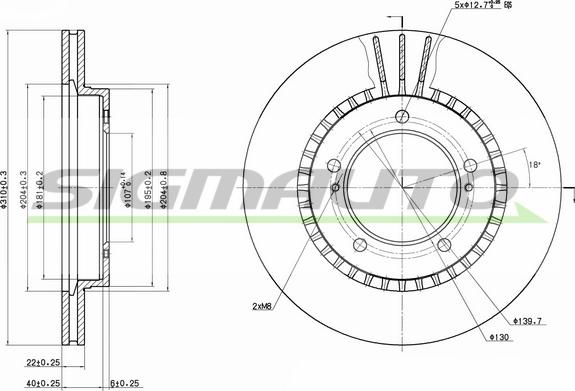 SIGMAUTO DBA979V - Brake Disc autospares.lv