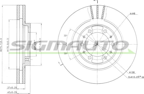 SIGMAUTO DBA974V - Brake Disc autospares.lv