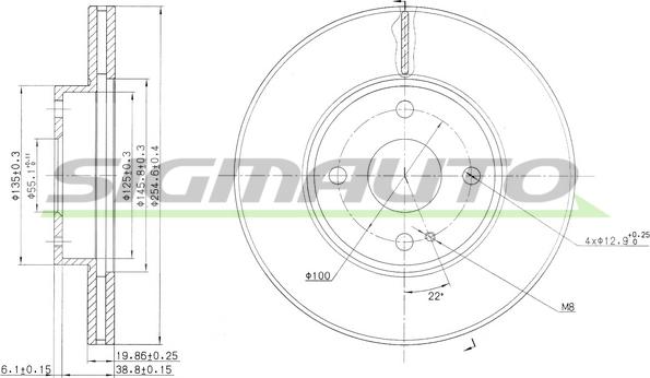 SIGMAUTO DBA975V - Brake Disc autospares.lv