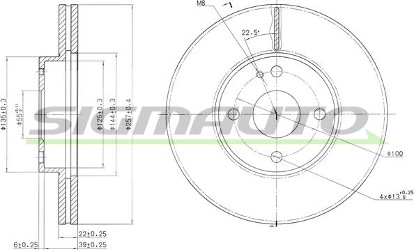 SIGMAUTO DBA495V - Brake Disc autospares.lv