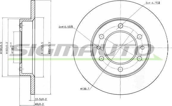 SIGMAUTO DBA444S - Brake Disc autospares.lv