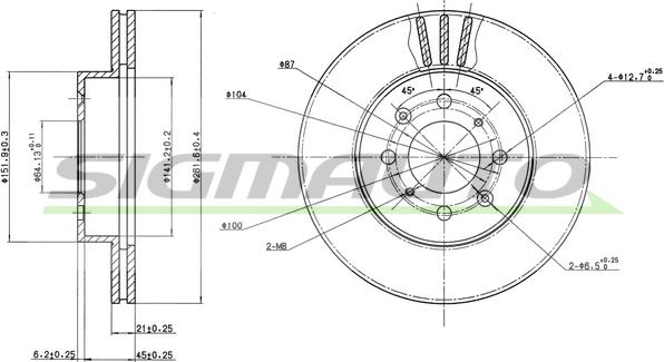 SIGMAUTO DBA448V - Brake Disc autospares.lv