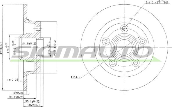 SIGMAUTO DBA456S - Brake Disc autospares.lv