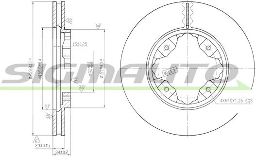 SIGMAUTO DBA450V - Brake Disc autospares.lv