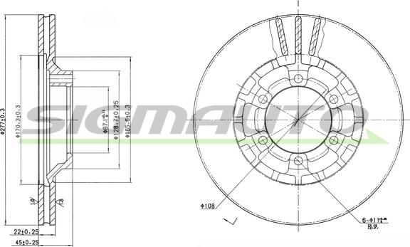 SIGMAUTO DBA460V - Brake Disc autospares.lv