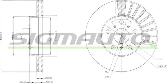 SIGMAUTO DBA403V - Brake Disc autospares.lv