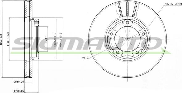 SIGMAUTO DBA416V - Brake Disc autospares.lv