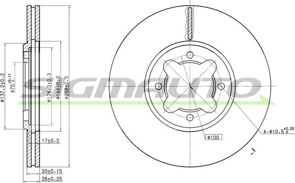 SIGMAUTO DBA410V - Brake Disc autospares.lv