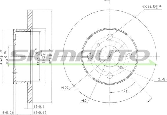 SIGMAUTO DBA412S - Brake Disc autospares.lv