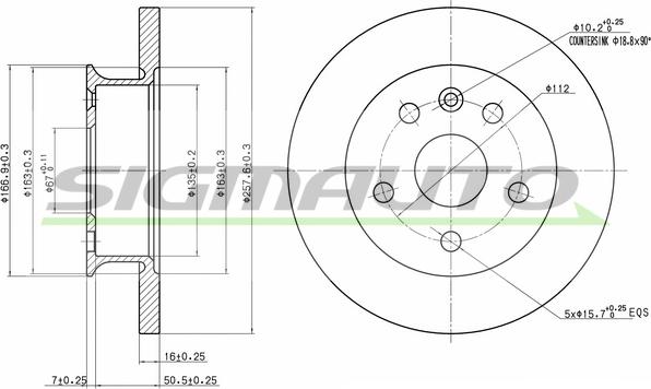 SIGMAUTO DBA424S - Brake Disc autospares.lv