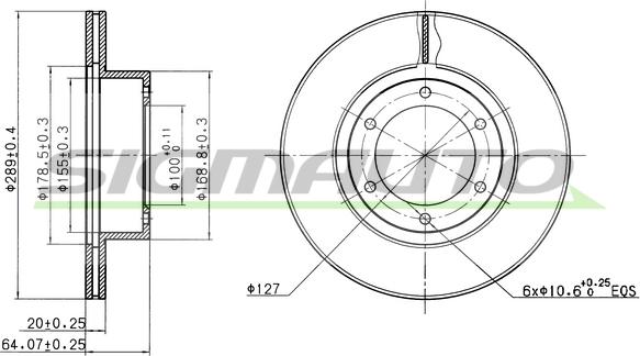 SIGMAUTO DBA596V - Brake Disc autospares.lv