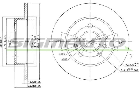 SIGMAUTO DBA556S - Brake Disc autospares.lv