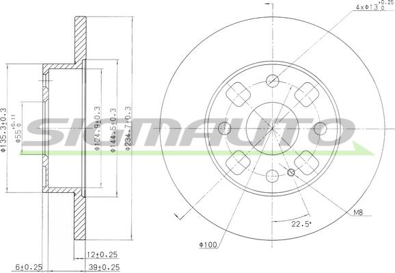 SIGMAUTO DBA564S - Brake Disc autospares.lv