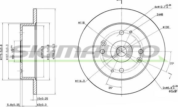 SIGMAUTO DBA565S - Brake Disc autospares.lv