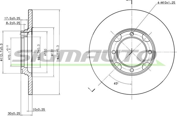 SIGMAUTO DBA536S - Brake Disc autospares.lv