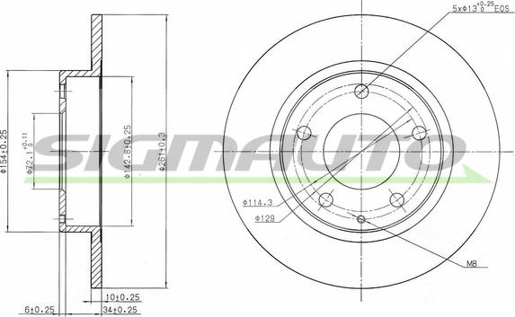 SIGMAUTO DBA524S - Brake Disc autospares.lv