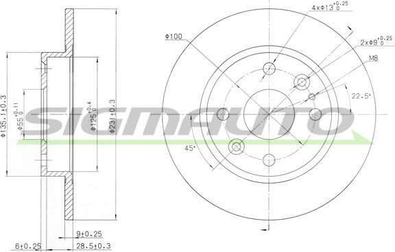 SIGMAUTO DBA525S - Brake Disc autospares.lv