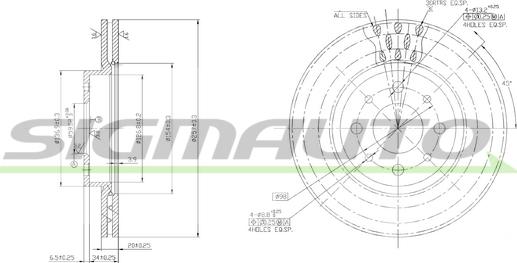 SIGMAUTO DBA521V - Brake Disc autospares.lv