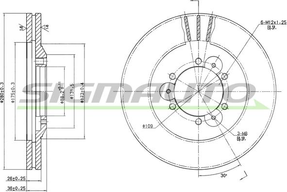 SIGMAUTO DBA694V - Brake Disc autospares.lv