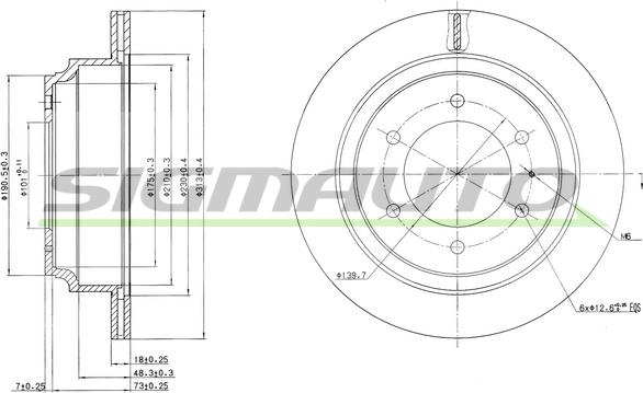 SIGMAUTO DBA695V - Brake Disc autospares.lv