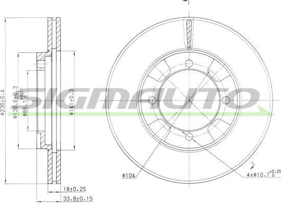 SIGMAUTO DBA692V - Brake Disc autospares.lv