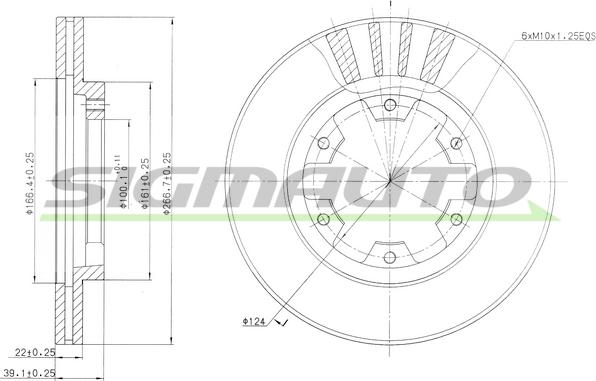 SIGMAUTO DBA660V - Brake Disc autospares.lv