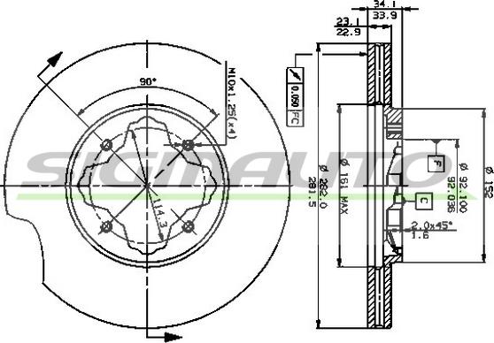 SIGMAUTO DBA619V - Brake Disc autospares.lv