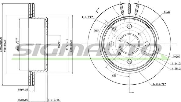 SIGMAUTO DBA611V - Brake Disc autospares.lv