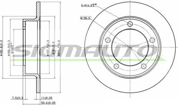 SIGMAUTO DBA092S - Brake Disc autospares.lv