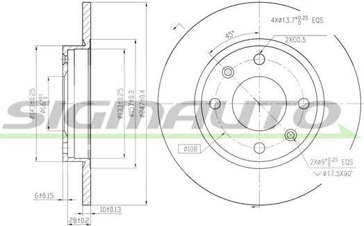 SIGMAUTO DBA059S - Brake Disc autospares.lv