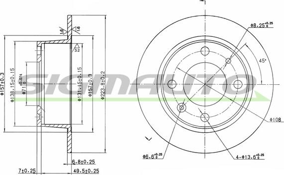 SIGMAUTO DBA052S - Brake Disc autospares.lv