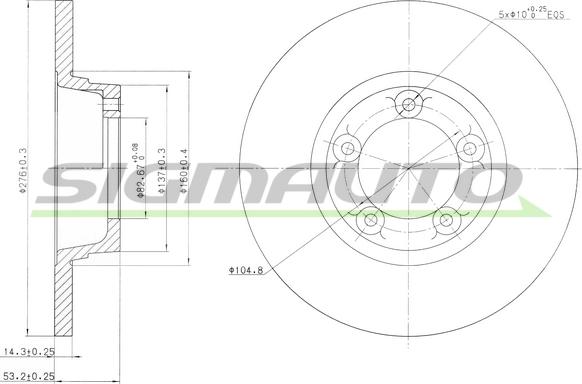 SIGMAUTO DBA065S - Brake Disc autospares.lv