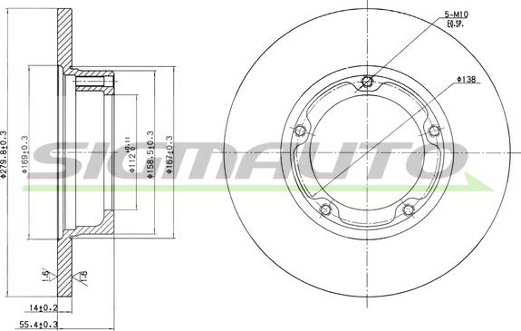 SIGMAUTO DBA061S - Brake Disc autospares.lv