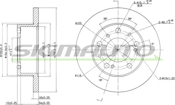 SIGMAUTO DBA063S - Brake Disc autospares.lv