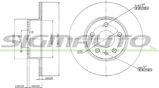 SIGMAUTO DBA067S - Brake Disc autospares.lv