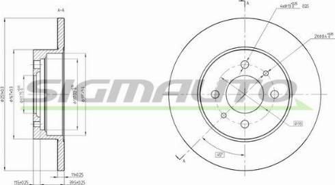 SIGMAUTO DBA081S - Brake Disc autospares.lv