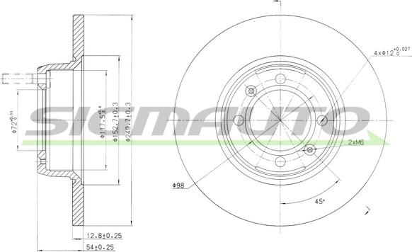 SIGMAUTO DBA088S - Brake Disc autospares.lv