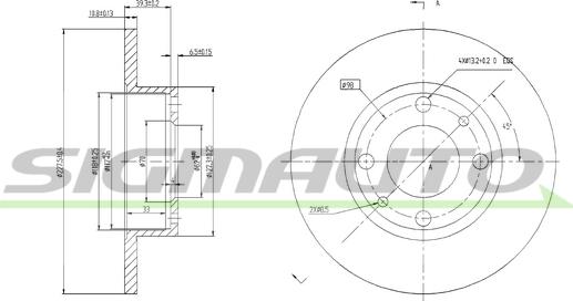 SIGMAUTO DBA083S - Brake Disc autospares.lv