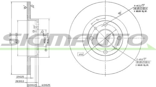 SIGMAUTO DBA141S - Brake Disc autospares.lv