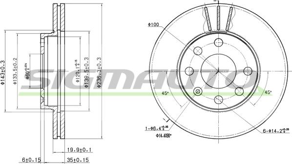 SIGMAUTO DBA151V - Brake Disc autospares.lv