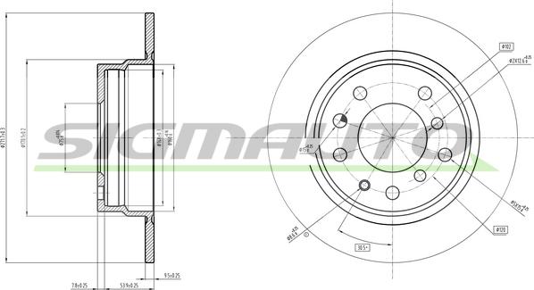 SIGMAUTO DBA165V - Brake Disc autospares.lv