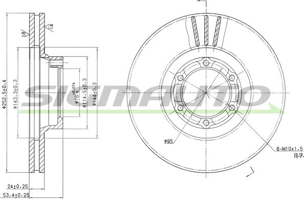 SIGMAUTO DBA160V - Brake Disc autospares.lv