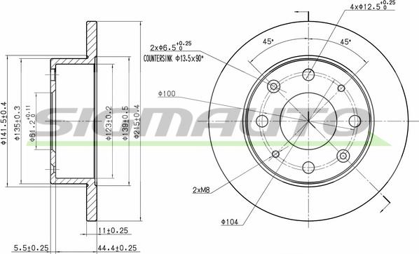 SIGMAUTO DBA106S - Brake Disc autospares.lv