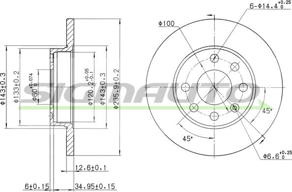 SIGMAUTO DBA116S - Brake Disc autospares.lv